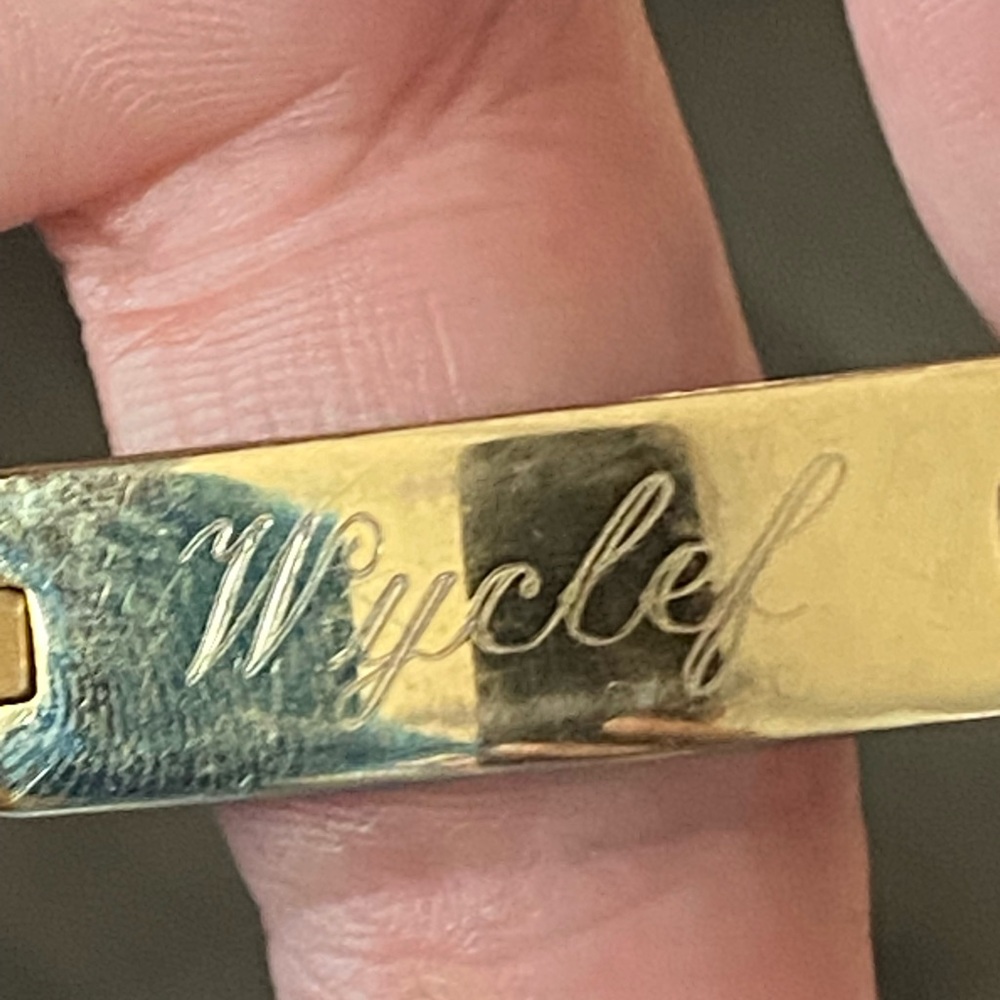 JB Wyclef ingraved Gold Tone Bracelet